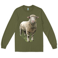 Army Green dorset sheep Long Sleeve Tee - LillyAllenDesigns