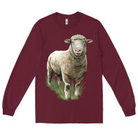 Burgundy dorset sheep Long Sleeve Tee - LillyAllenDesigns
