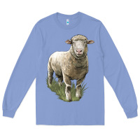 Colony Blue dorset sheep Long Sleeve Tee - LillyAllenDesigns