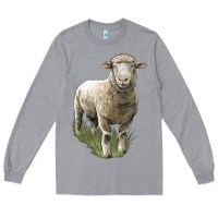 Heather Grey dorset sheep Long Sleeve Tee - LillyAllenDesigns