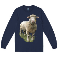Navy dorset sheep Long Sleeve Tee - LillyAllenDesigns