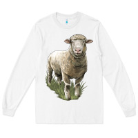 White dorset sheep Long Sleeve Tee - LillyAllenDesigns