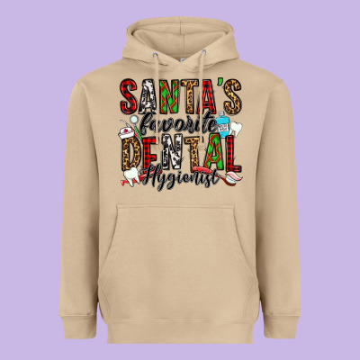 Santa's Favorite Dental Hygienist Heavyweight Hoodie Designed By Jasminsmagicworld