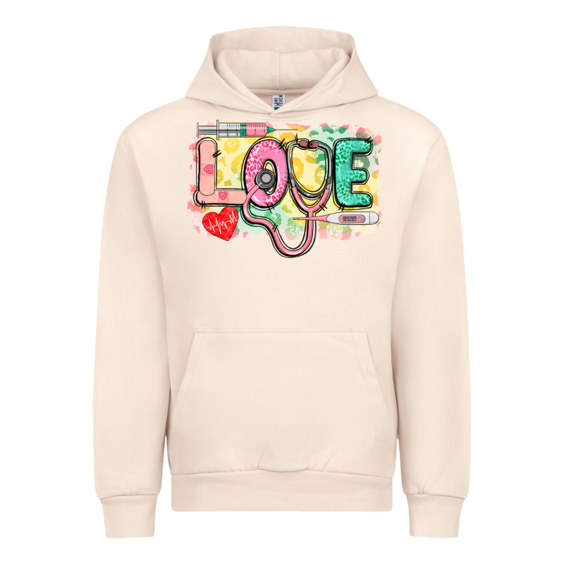 Love Nursing Leopard Background Urban Hoodie by CowGirlArtShop | Teevron