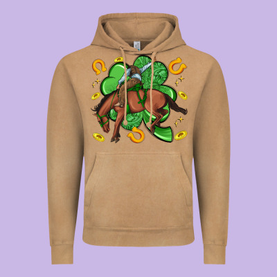 Cowboy With Shamrock Vintage Hoodie Designed By Artiststas
