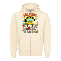 Sandshell welcome back to school with school bus Zipper Hoodie - NancyCooperArtShop