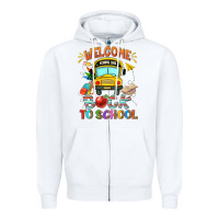 Welcome Back To School With School Bus Zipper Hoodie | Teevron