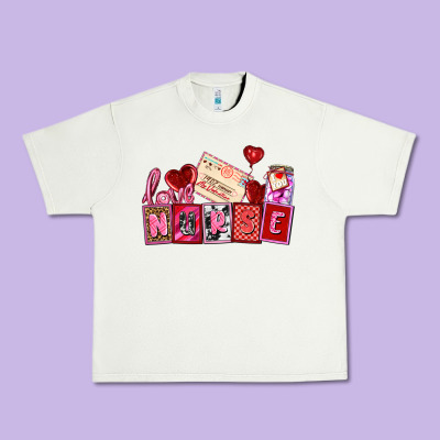 Valentines Day Nurse Urban Heavy Tee Designed By Adodesignshop