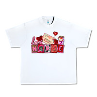 White valentines day nurse Urban Heavy Tee - AdoDesignShop
