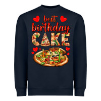 Navy best birthday cake pizza Heavyweight Sweatshirt - AdoDesignShop