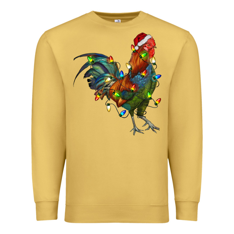 Christmas Lights Rooster Premium Sweatshirt by RanaPortraitStore | Teevron