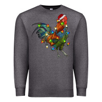 Charcoal Heather Christmas Lights Rooster Premium Sweatshirt - RanaPortraitStore