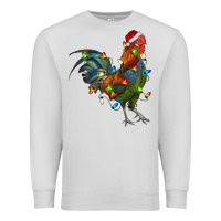 Dove Grey Christmas Lights Rooster Premium Sweatshirt - RanaPortraitStore