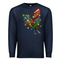 Navy Christmas Lights Rooster Premium Sweatshirt - RanaPortraitStore