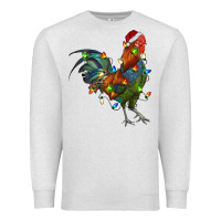Oatmeal Heather Christmas Lights Rooster Premium Sweatshirt - RanaPortraitStore