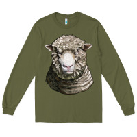 Army Green dorset sheep head Long Sleeve Tee - LillyAllenDesigns