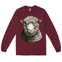 Burgundy dorset sheep head Long Sleeve Tee - LillyAllenDesigns