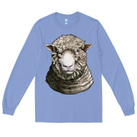 Colony Blue dorset sheep head Long Sleeve Tee - LillyAllenDesigns
