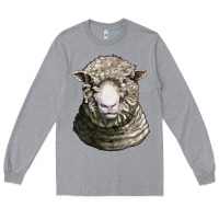 Heather Grey dorset sheep head Long Sleeve Tee - LillyAllenDesigns