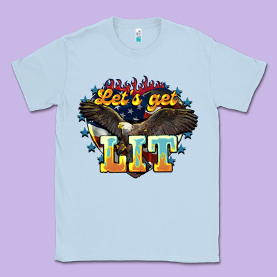 Lets Get Lit America Eagle Classic Tee Designed By Nancycooperartshop