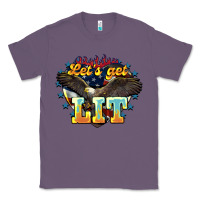 Lavender lets get lit america eagle Classic Tee - NancyCooperArtShop