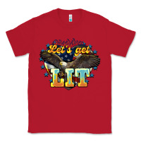 Red lets get lit america eagle Classic Tee - NancyCooperArtShop