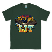 Sports Green lets get lit america eagle Classic Tee - NancyCooperArtShop