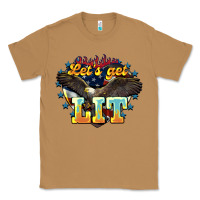 Toasted Coconut lets get lit america eagle Classic Tee - NancyCooperArtShop