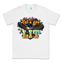 White lets get lit america eagle Classic Tee - NancyCooperArtShop