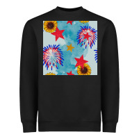 Black patriotic fireworks and sunflower Heavyweight Sweatshirt - BundleAndBundleShop
