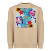 Mushroom patriotic fireworks and sunflower Heavyweight Sweatshirt - BundleAndBundleShop