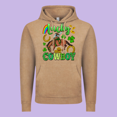 Lucky Cowboy Vintage Hoodie Designed By Artiststas