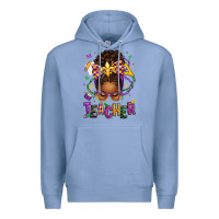 Colony Blue mardi gras teacher afro messy bun Premium Hoodie - texasbilliewilder