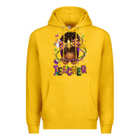 Lemon mardi gras teacher afro messy bun Premium Hoodie - texasbilliewilder