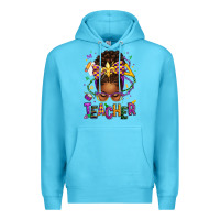 Ocean Blue mardi gras teacher afro messy bun Premium Hoodie - texasbilliewilder