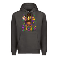 Smoke mardi gras teacher afro messy bun Premium Hoodie - texasbilliewilder