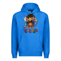 True Royal mardi gras teacher afro messy bun Premium Hoodie - texasbilliewilder