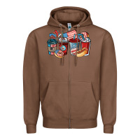 Chestnut 4th of july coffee cups Zipper Hoodie - NancyCooperArtShop