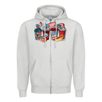 Dove Grey 4th of july coffee cups Zipper Hoodie - NancyCooperArtShop