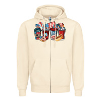 Sandshell 4th of july coffee cups Zipper Hoodie - NancyCooperArtShop