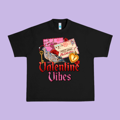 Valentine Vibes Urban Heavy Tee Designed By Adodesignshop