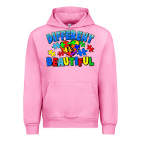 Fuchsia Pink Different is beautiful Autism Urban Hoodie - CowGirlArtShop