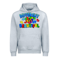 Heather Grey Different is beautiful Autism Urban Hoodie - CowGirlArtShop