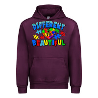 Mauve Wine Different is beautiful Autism Urban Hoodie - CowGirlArtShop