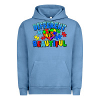 Pigment Pebble Blue Different is beautiful Autism Urban Hoodie - CowGirlArtShop