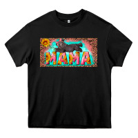 Black mama with baby bear and leopard license plate Heavy Core Tee - Artiststas