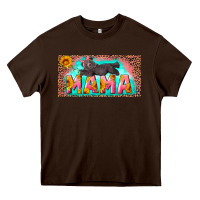 Chocolate Brown mama with baby bear and leopard license plate Heavy Core Tee - Artiststas