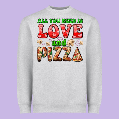 All You Need Is Love And Pizza Heavyweight Sweatshirt Designed By Adodesignshop