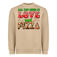 Mushroom all you need is love and pizza Heavyweight Sweatshirt - AdoDesignShop