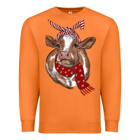 Carrot Christmas Heifer With Scarf Premium Sweatshirt - RanaPortraitStore